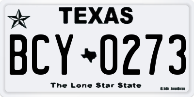 TX license plate BCY0273
