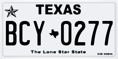 TX license plate BCY0277