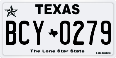 TX license plate BCY0279