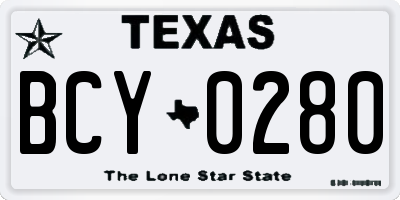 TX license plate BCY0280