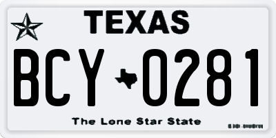 TX license plate BCY0281