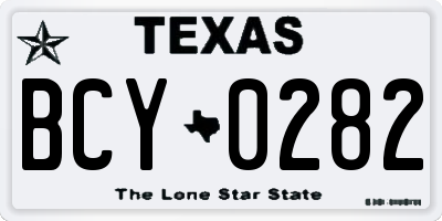 TX license plate BCY0282
