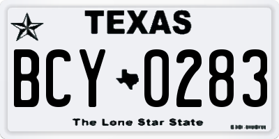 TX license plate BCY0283