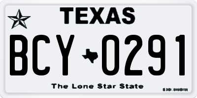 TX license plate BCY0291