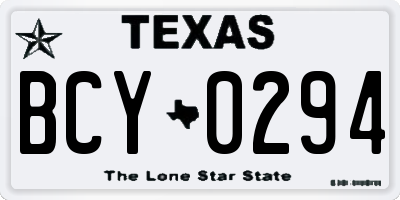 TX license plate BCY0294