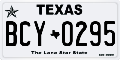 TX license plate BCY0295