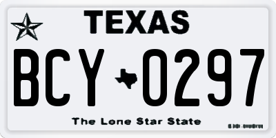 TX license plate BCY0297