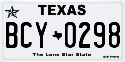 TX license plate BCY0298