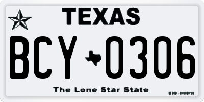 TX license plate BCY0306