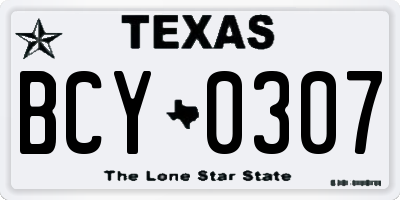 TX license plate BCY0307