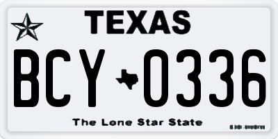 TX license plate BCY0336