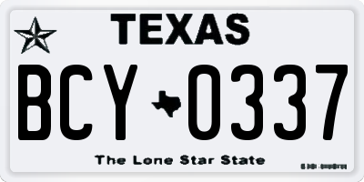 TX license plate BCY0337