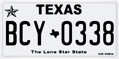 TX license plate BCY0338