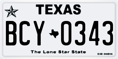 TX license plate BCY0343