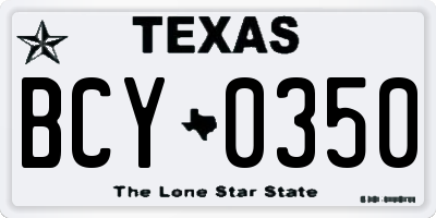 TX license plate BCY0350