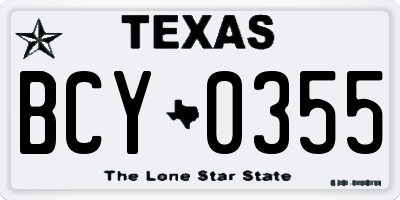 TX license plate BCY0355
