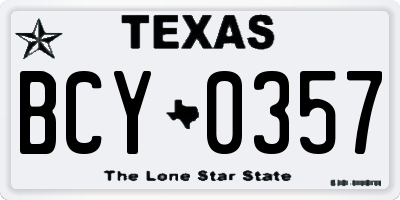 TX license plate BCY0357