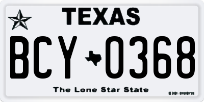 TX license plate BCY0368