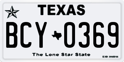 TX license plate BCY0369