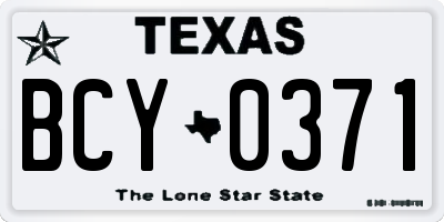 TX license plate BCY0371