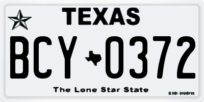 TX license plate BCY0372