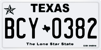 TX license plate BCY0382