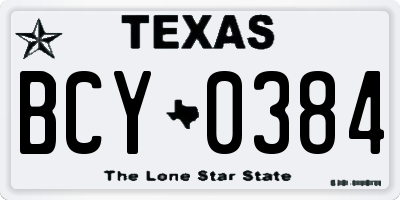 TX license plate BCY0384