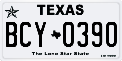 TX license plate BCY0390