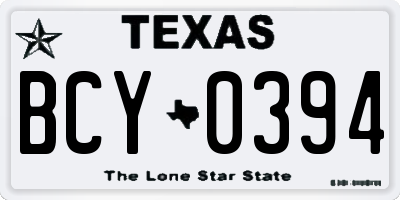 TX license plate BCY0394
