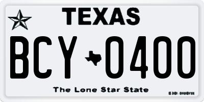 TX license plate BCY0400