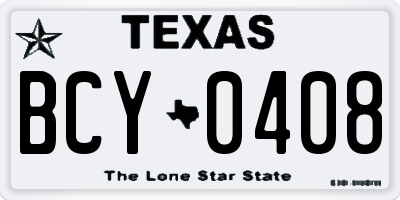 TX license plate BCY0408