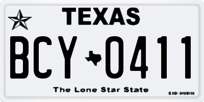 TX license plate BCY0411