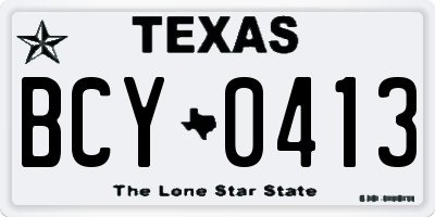 TX license plate BCY0413