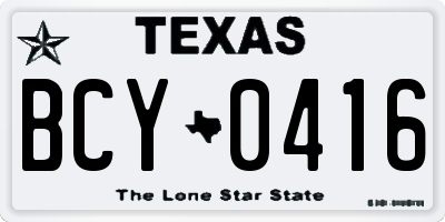 TX license plate BCY0416