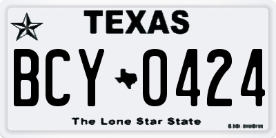 TX license plate BCY0424