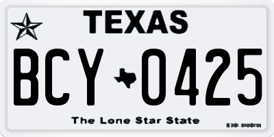 TX license plate BCY0425