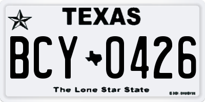 TX license plate BCY0426