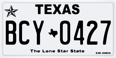 TX license plate BCY0427