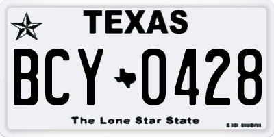 TX license plate BCY0428