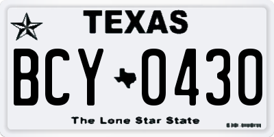 TX license plate BCY0430