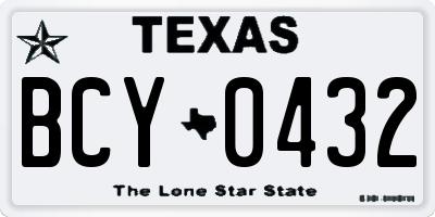 TX license plate BCY0432