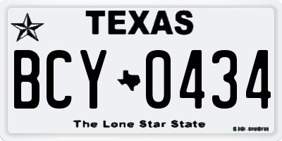 TX license plate BCY0434