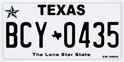 TX license plate BCY0435