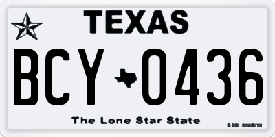 TX license plate BCY0436