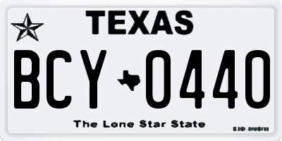 TX license plate BCY0440