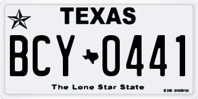 TX license plate BCY0441