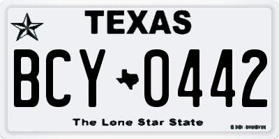 TX license plate BCY0442