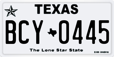 TX license plate BCY0445