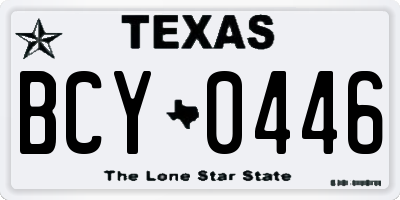 TX license plate BCY0446