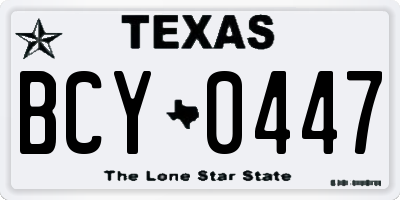 TX license plate BCY0447